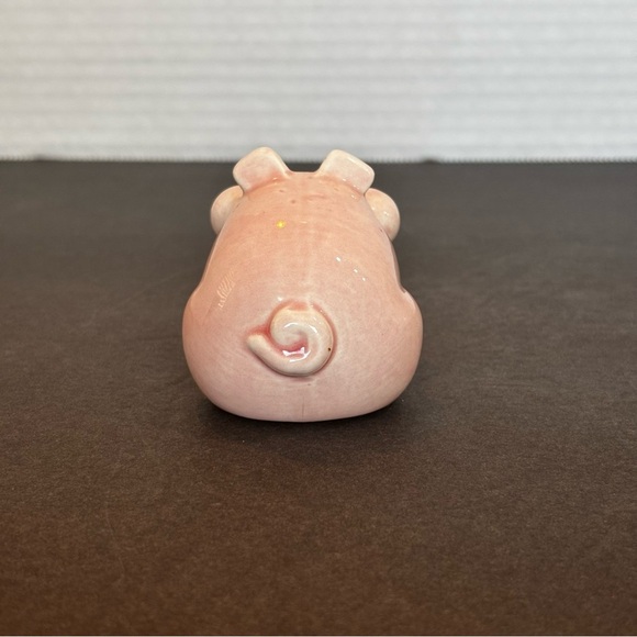 Anthropomorphic Pink Pig Figurine Ceramic Porcelain Sign No More Pigging Out Vtg - Picture 3 of 9